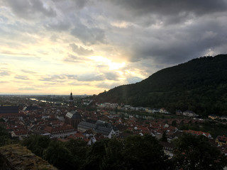 heidelberg old town aldstadt viewpoint from scheffelterasse a castle terrace view. Heidelberg, Germany