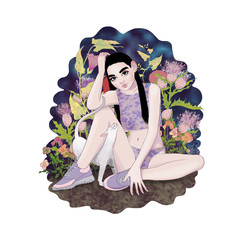 Girl with cat