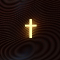 Obraz premium glowing gross on dark background