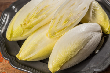 Fresh organic chicory  endive salad ready to eat