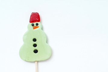 christmas lollipop on white