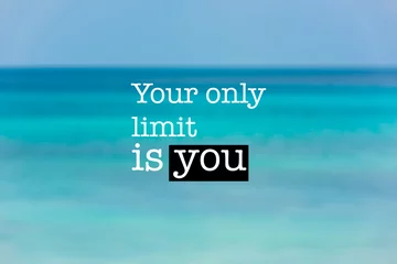 Inspirational motivation quote, blue ocean background