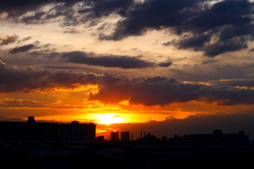  Evening Sky in the community with the sun go down.