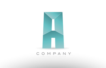 a alphabet letter green logo icon design