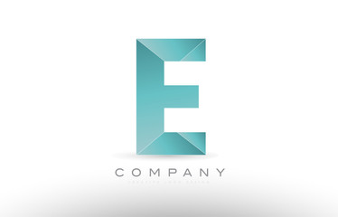 e alphabet letter green logo icon design