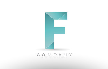 f alphabet letter green logo icon design