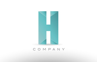 h alphabet letter green logo icon design