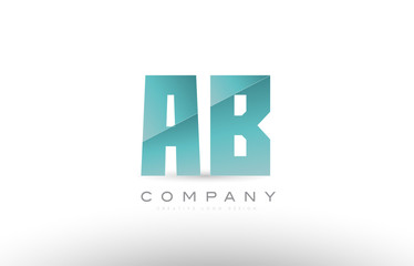 ab a b alphabet letter green logo icon design
