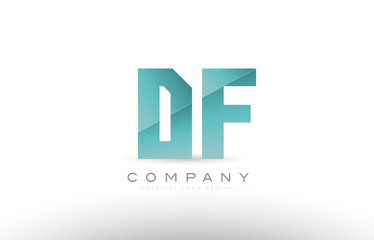 df d f alphabet letter green logo icon design