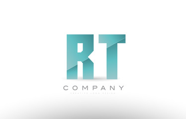 rt r t alphabet letter green logo icon design