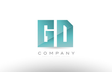 gd g d alphabet letter green logo icon design