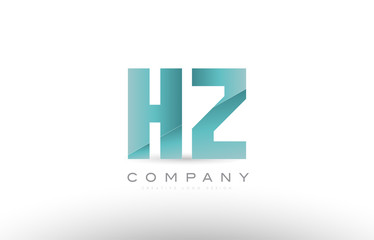 hz h z alphabet letter green logo icon design