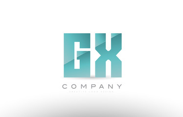 gx g x alphabet letter green logo icon design