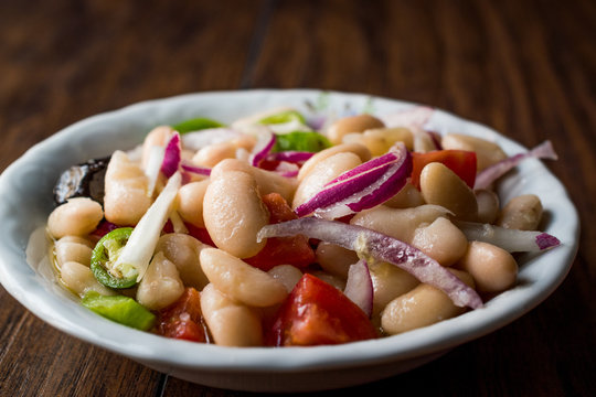 Turkish Piyaz Salad with Beans, Onions,  and Olives