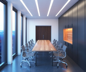 3D Interior rendering of a conference room