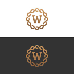 Letter W Monogram design elements, graceful template. Elegant line art logo design. Retro Vintage Insignia or Logotype. Business sign, identity, label, badge, Cafe, Hotel. Vector illustration