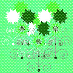 Knitted style flower background 