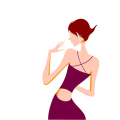 woman illustration back