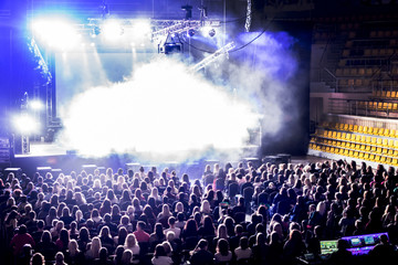  Concert lights (super high resolution) on bright stage lights with Laser rays and smoke