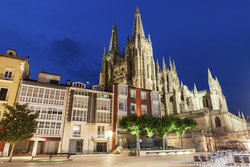 Fototapeta na wymiar Burgos Cathedral on Plaza de San Fernando
