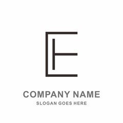 Monogram Letter E Geometric Square Architecture Interior Construction Business Company Stock Vector Logo Design Template