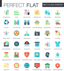 Fototapeta premium Vector Recycling energy complex flat icon concept. Web infographic icons design.