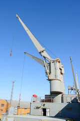 Crane on cargo ship