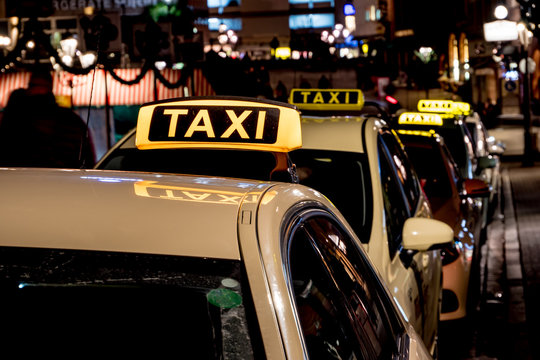 Taxen in einer Gro&szlig;stadt