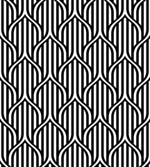 Vector seamless texture. Modern abstract background. Repeated geometric pattern. Lattice with curved lines.