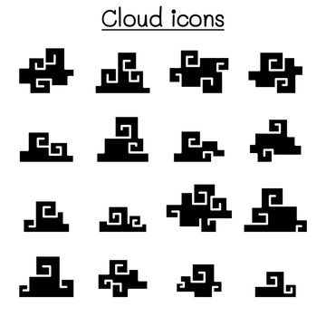Abstract Cloud , Chinese Cloud , Curl cloud ,Decoration cloud, cloud icon set