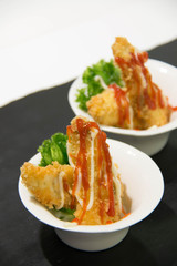 Fish fingers with tomato sauce