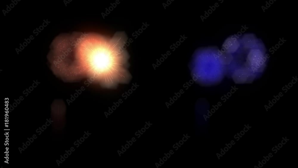 Poster bokeh of fireworks. lens blur effect for multi colored fireworks. v1