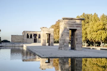 Tableaux ronds sur aluminium brossé Monument Templo de Debod