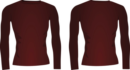Naklejka premium Red long sleeve t shirt. vector illustration