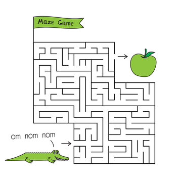 Cartoon Crocodile Maze Game