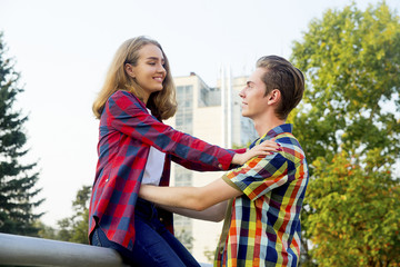 Teenagers walking outside