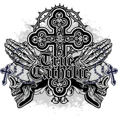 grunge skull coat of arms