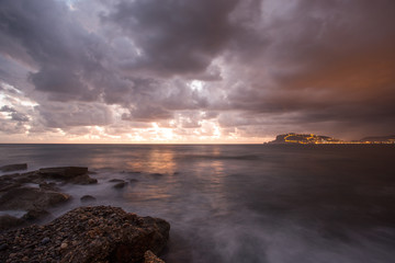 Long exposure seascape of Alanya in Turkey