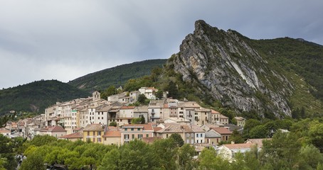 view of the medieval village of Serres, south east of France, north of Provence, park of Baronies