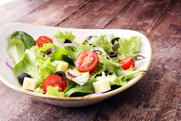 Salad with cheese and fresh vegetables. Greek salad