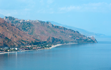 Taormina coast from up, Sicily, Italy