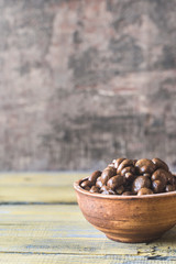 Bowl of soy balsamic roasted mushrooms