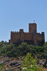 Obraz premium Zamek templariuszy Almourol w Tomar