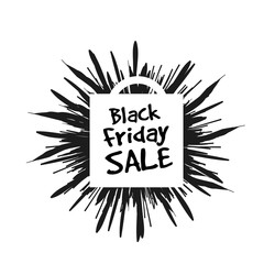 Black Friday in the form of a star drawn in the explosion in the background