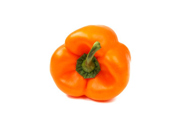 Yellow sweet fresh pepper on white background isolated