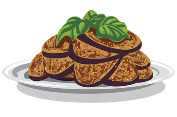 roasted eggplants with basil