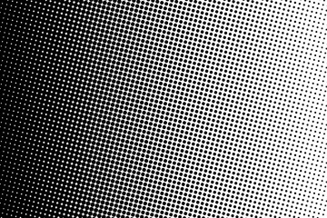 Fond de demi-teintes. Motif pointillé comique. Style pop-art. Toile de fond avec cercles, points, éléments de design arrondis Noir, couleur blanche.