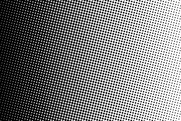 Papier Peint photo Lavable Pop Art Fond de demi-teintes. Motif pointillé comique. Style pop-art. Toile de fond avec cercles, points, éléments de design arrondis Noir, couleur blanche.