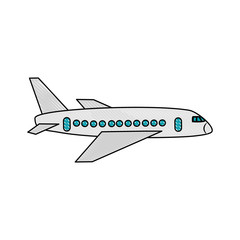 Airplane jet taking off icon vector illustration graphic design