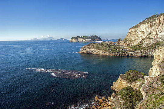 Landscape of Naples coastline and gulf